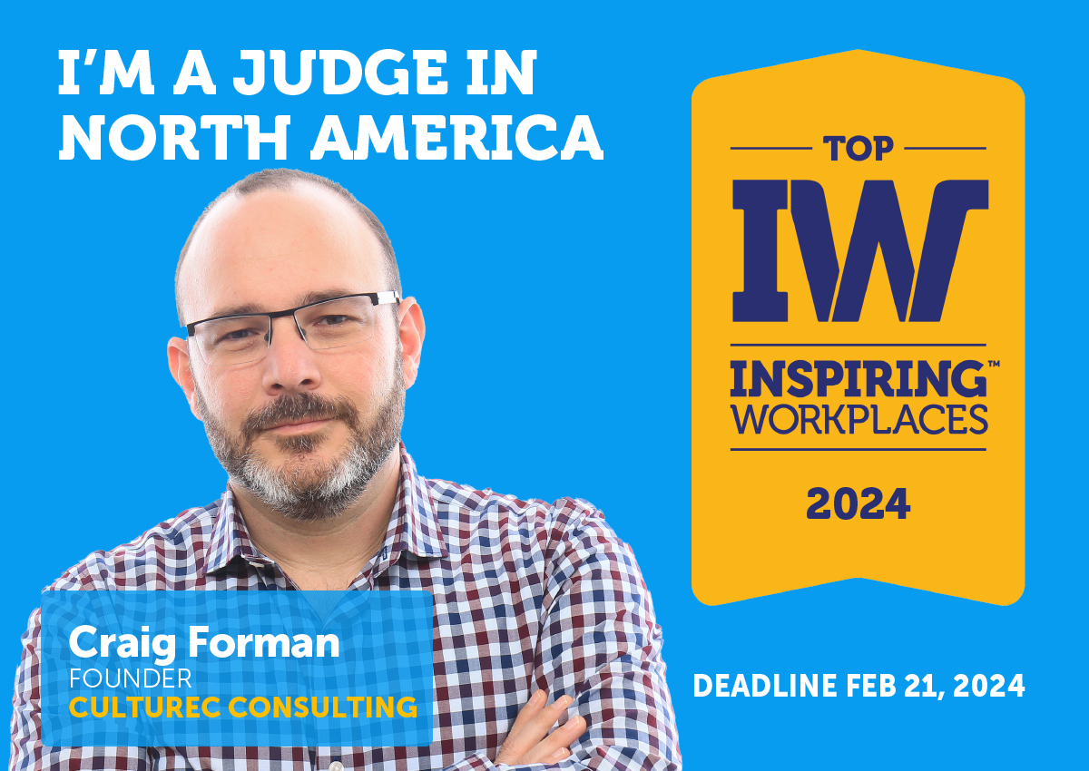 Meet the 2024 Top Inspiring Workplaces Judges: Craig Forman